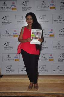 Utkarsha Naik poses for the media at Sahil Mane's 'Why A Stray' Calendar Launch