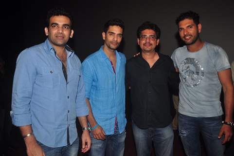 Celebs pose for the media at the Special Screening of Ungli