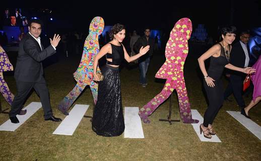 Arbaaz, Sophie and Mandira perform at the British Airways Bash