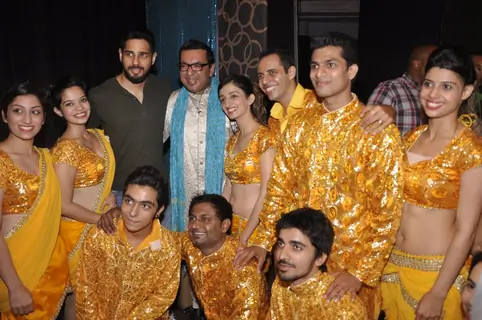 Sidharth Malhotra poses with performers at the Premier of Ashvin Gidwani's Show Blame it on Yashraj
