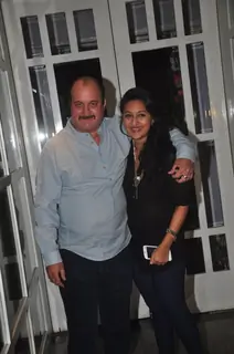 Raju Kher poses with a friend at the Success Bash of Doli Armaanon Ki