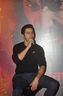 Varun Dhawan addressing the audience at the Trailer Launch of Badlapur