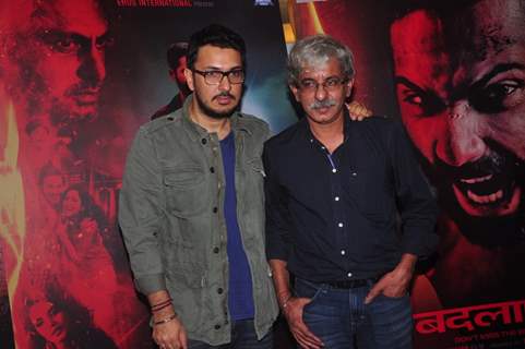 Sriram Raghavan and Dinesh Vijan pose for the media at the Trailer Launch of Badlapur