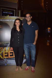 Ishika and Vikramaditya Motwane pose for the media at the Premier of Sulemani Keeda