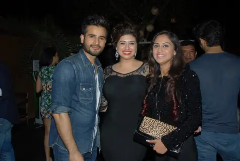 Karan Tacker and Krystle Dsouza pose with Vahbbiz Dorabjee Dsena at her Birthday Bash