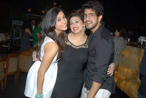 Kishwer Merchantt and Suyyash Rai pose with Vahbbiz Dorabjee Dsena at her Birthday Bash