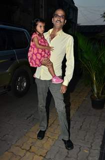 Rohan Sippy poses with his daughter at Azad Rao Khan's Birthday Bash