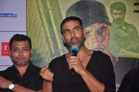 Akshay Kumar addressing the audience at the Trailer Launch of BABY