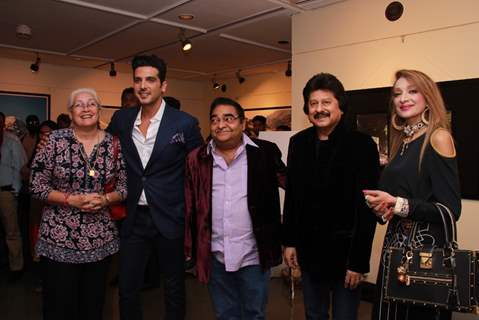 Celebs pose for the media at Mukesh Batra's Photo Exhibition