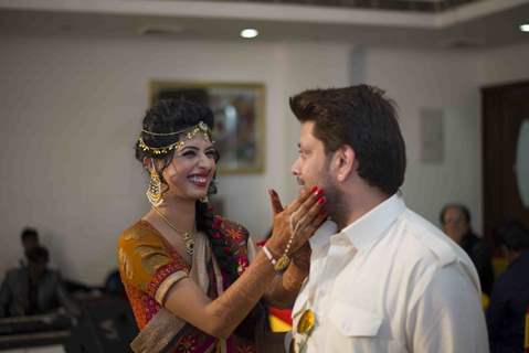 Aishwarya Sakhuja snapped at her Mehendi and Engagement Function