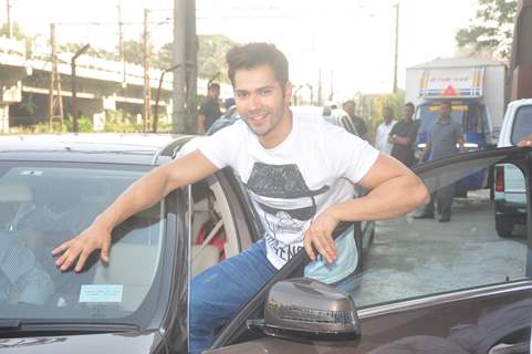 Varun Dhawan strikes a pose at the Promotions of Badlapur at Gaiety Galaxy Cinema