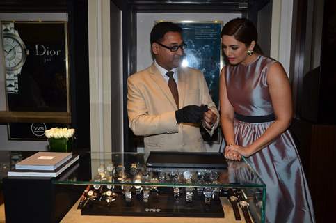 Huma Qureshi checks out the collection at the Watches of the World Showroom