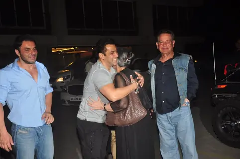 Salman Khan hugs mother Salma Khan at her Birthday Celebrations