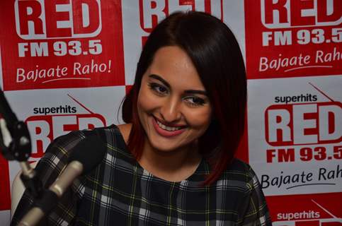 Sonakshi Sinha during Promotions of Tevar on 93.5 Red FM