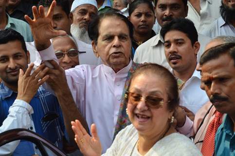 Dilip Kumar waves out to his fans