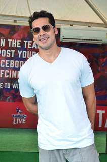 Dino Morea poses for the media at Barclays Premier League