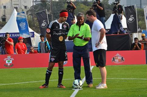 Ranbir Kapoor snapped during the toss at Barclays Premier League