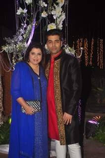 Farah Khan and Karan Johar at the Sangeet Ceremony of Riddhi Malhotra and Tejas Talwalkar