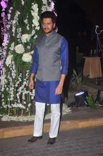 Riteish Deshmukh poses for the media at the Sangeet Ceremony of Riddhi Malhotra and Tejas Talwalkar