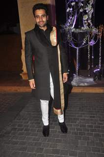 Jackky Bhagnani poses for the media at the Sangeet Ceremony of Riddhi Malhotra and Tejas Talwalkar