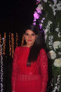 Richa Chadda poses for the media at the Sangeet Ceremony of Riddhi Malhotra and Tejas Talwalkar