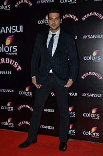 Zayed Khan poses for the media at Sansui Stardust Awards Red Carpet
