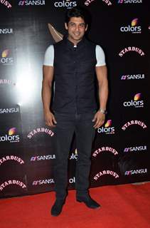 Siddharth Shukla poses for the media at Sansui Stardust Awards Red Carpet