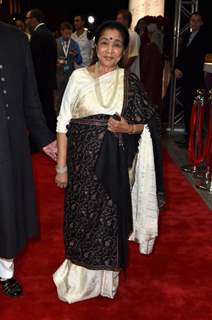 Asha Bhosle poses for the media at Abu Dhabi Film Festival