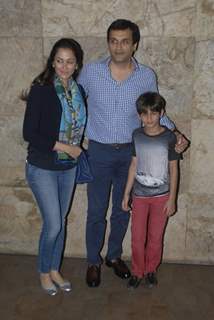 Gayatri Joshi poses with husband and kid at the Special Screening of P.K.