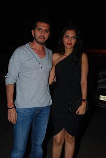 Ritesh Sidhwani poses with his wife at Richa Chadda's Birthday Bash