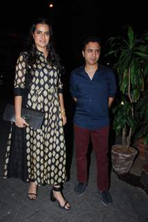 Sona Mohapatra and Ram Sampath pose for the media at Richa Chadda's Birthday Bash