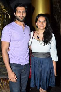 Akshay Oberoi poses with a friend at Richa Chadda's Birthday Bash