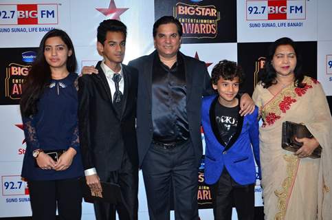 Lalit Pandit poses with his family at Big Star Entertainment Awards 2014