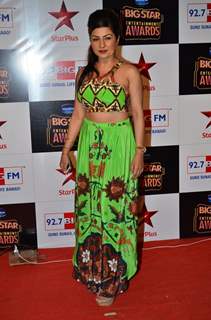 Hard Kaur poses for the media at Big Star Entertainment Awards 2014