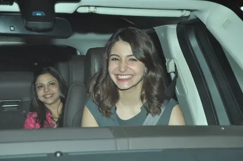 Anushka Sharma smiles for the camera at the Special Screening of P.K. at Yashraj Studio
