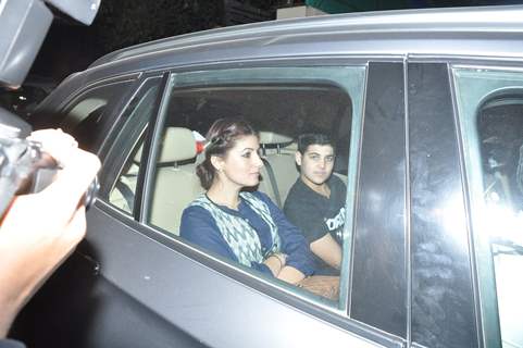 Twinkle Khanna was snapped along with Son at the Special Screening of P.K. at Yashraj Studio