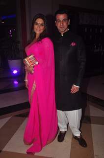 Ronit Roy poses with his wife at Uday and Shirin's Sangeet Ceremony