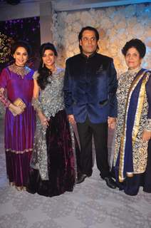 Madhuri Dixit poses with Uday and Shirin at their Sangeet Ceremony
