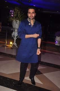 Jackky Bhagnani poses for the media at Uday and Shirin's Sangeet Ceremony