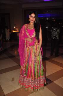 Sonal Chauhan poses for the media at Uday and Shirin's Sangeet Ceremony