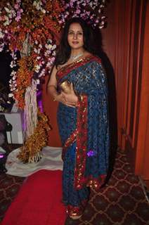 Poonam Dhillon poses for the media at Uday and Shirin's Sangeet Ceremony