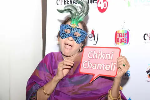 Usha Nadkarni strikes a quirky pose at India-Forums 11th Anniversary Bash