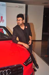 Arya Babbar poses with the car at the Launch of Audi A3