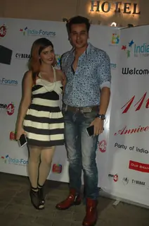 Anurag Sharma poses with Aditi Mittal at India-Forums 11th Anniversary Bash
