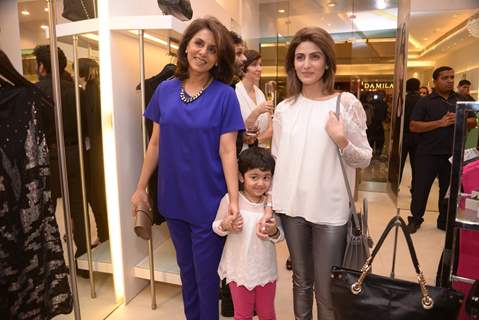 Neetu Singh poses with daughter Riddhima Kapoor and grand daughter at After Shock's Store Launch