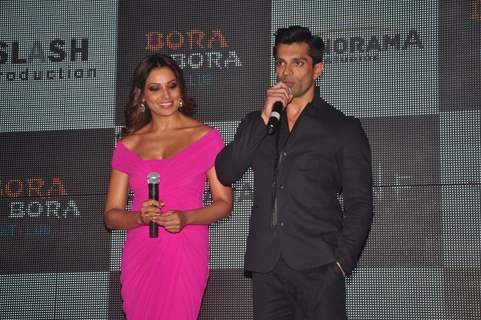 Karan Singh Grover interacts with the audience at the Success Bash of Alone's Trailer