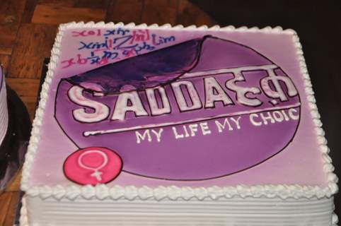 Sadda Haq too cuts a cake at the Launch of Million Dollar Girl