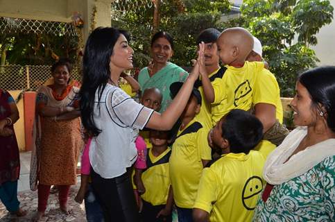 Shriya Saran interacts with Access Life NGO Kids