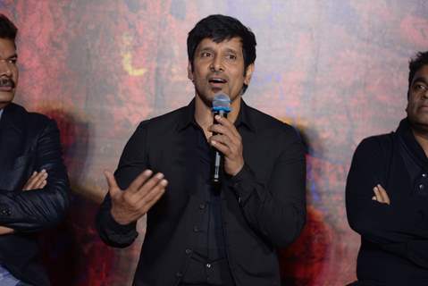 Vikram addressing the audience at the Trailer Launch of I