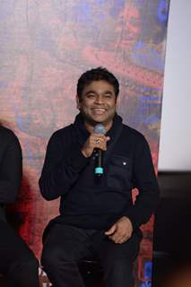 A.R. Rahman interacts with the audience at the Trailer Launch of I